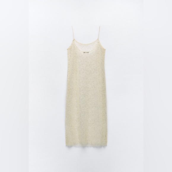 ZARA ~ BEADED SEQUIN FITTED DRESS - Picture 8 of 15